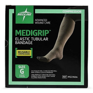 Medline Medigrip Elastic Tubular Support Bandage - MEDIGRIP Elasticated Tubular Support Bandage, Size G: 4-3/4"W (12 cm) for Large Thighs - MSC9506