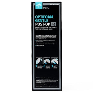 Medline Optifoam Gentle AG+ Post-Op Foam Dressings - Optifoam Gentle AG+ Post-Op Foam Dressing, 4" x 14" - MSC97414