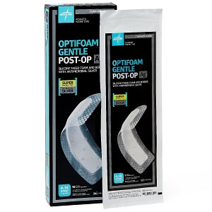 Medline Optifoam Gentle AG+ Post-Op Foam Dressings - Optifoam Gentle AG+ Post-Op Foam Dressing, 4" x 14" - MSC97414