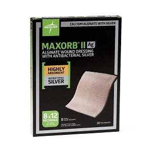 Medline Maxorb II Silver Alginate Dressing - Maxorb II Silver Alginate Wound Dressing, 8" x 12", in Educational Packaging - MSC99812EP