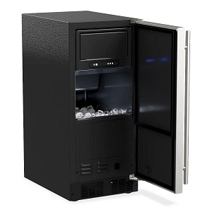 Marvel Clear Ice Machine with Arctic Illuminice Lighting - ICE MACHINE, W/ACC, CLR, BI, 15", RH, BLK, 39LB - ML15CPS2RB