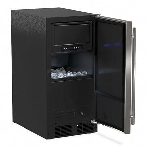 Marvel Clear Ice Machine with Arctic Illuminice Lighting - ICE MACHINE, W/ACC, CLR, BI, 15", RH, BLK, 39LB - ML15CPS2RB