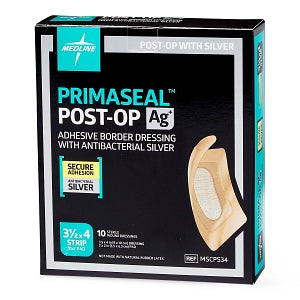 Medline Primaseal Ag Postoperative Ionic Silver Dressings - Primaseal Ag Postoperative Ionic Silver Dressing, 3.5" x 4" - MSCPS34