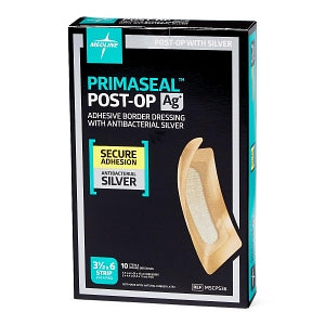 Medline Primaseal Ag Postoperative Ionic Silver Dressings - Primaseal Ag Postoperative Ionic Silver Dressing, 3.5" x 6" - MSCPS36