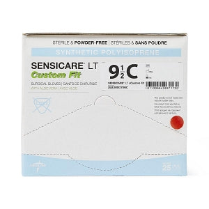 Medline SensiCare LT Custom Fit with Aloe Surgical Gloves - SensiCare LT with Aloe Custom Fit Surgical Gloves, Size 9.5 - MSG1195C