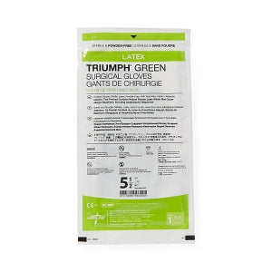 Medline Triumph Green Latex with Aloe Surgical Gloves - Triumph Green Surgical Gloves, Size 5.5 - MSG2555