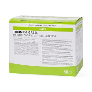 Medline Triumph Green Latex with Aloe Surgical Gloves - Triumph Green Surgical Gloves, Size 7 - MSG2570