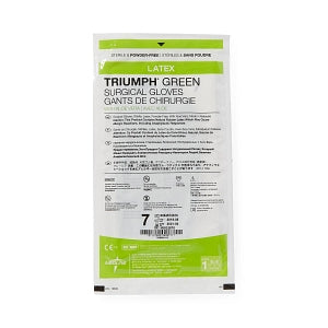 Medline Triumph Green Latex with Aloe Surgical Gloves - Triumph Green Surgical Gloves, Size 7 - MSG2570