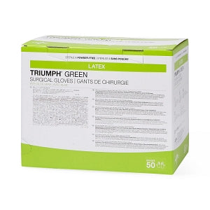 Medline Triumph Green Latex with Aloe Surgical Gloves - Triumph Green Surgical Gloves, Size 8 - MSG2580