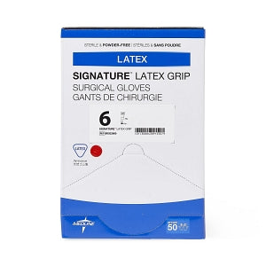 Medline Signature Latex Grip Surgical Gloves - Signature Latex Grip Powder-Free Surgical Gloves, Size 6 - MSG2960