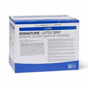 Medline Signature Latex Grip Surgical Gloves - Signature Latex Grip Powder-Free Surgical Gloves, Size 6.5 - MSG2965