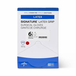 Medline Signature Latex Grip Surgical Gloves - Signature Latex Grip Powder-Free Surgical Gloves, Size 6.5 - MSG2965