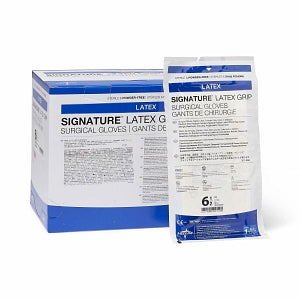 Medline Signature Latex Grip Surgical Gloves - Signature Latex Grip Powder-Free Surgical Gloves, Size 6.5 - MSG2965