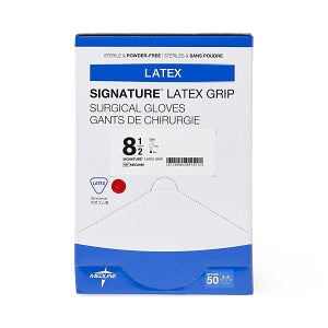 Medline Signature Latex Grip Surgical Gloves - Signature Latex Grip Powder-Free Surgical Gloves, Size 8.5 - MSG2985