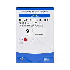 Medline Signature Latex Grip Surgical Gloves - Signature Latex Grip Powder-Free Surgical Gloves, Size 9 - MSG2990