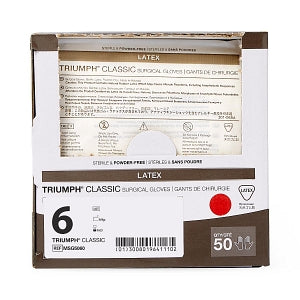 Medline Triumph Classic Latex Surgical Gloves - Triumph Classic Latex Powder-Free Surgical Gloves, Size 6 - MSG5060