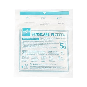 Medline SensiCare PI Green Surgical Gloves - SensiCare PI Green Powder-Free Surgical Gloves, Size 5.5 - MSG9255