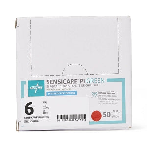 Medline SensiCare PI Green Surgical Gloves - SensiCare PI Green Powder-Free Surgical Gloves, Size 6 - MSG9260