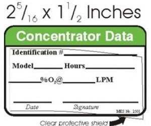 MES, Inc. "Concentrator Data" Labels - Concentrator Data Label With Laminate Shield, 2.3" x 1.5" - 2501