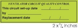 MES, Inc. "Ventilator Circuit Quality Control" Labels - Ventilator Circuit Quality Control Label - 2528