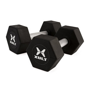 Johnson Health Tech XULT Rubber Hex Dumbbell Pairs and Sets - XULT Rubber Hex Dumbbells in Black, 2.5 lb. - 002.5RBHEX