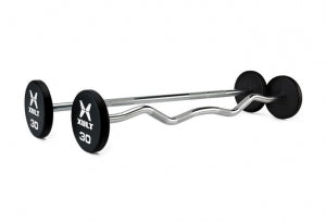 Johnson Health Tech XULT Urethane EZ-Curl Barbells - XULT Urethane EZ-Curl Barbell, Black, 20-110 lb. - XT-20-110URE-BBEZ