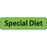 Label Paper Removable Special Diet 1" Core 1 1/4" X 5/16" Fl. Green 760 Per Roll