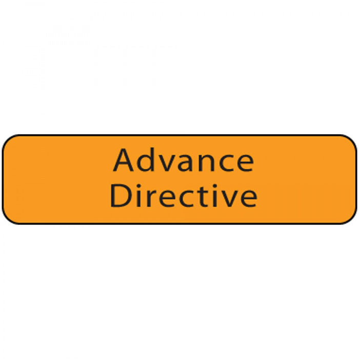 Label Paper Removable Advance Directive 1" Core 1 1/4" X 5/16" Fl. Orange 760 Per Roll