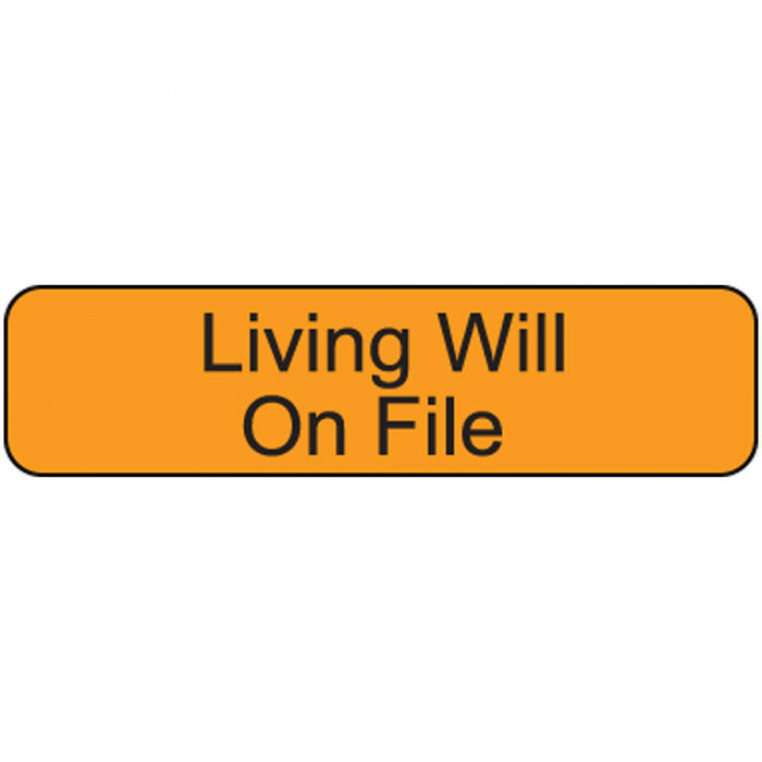 Label Paper Removable Living Will On 1" Core 1 1/4" X 5/16" Fl. Orange 760 Per Roll