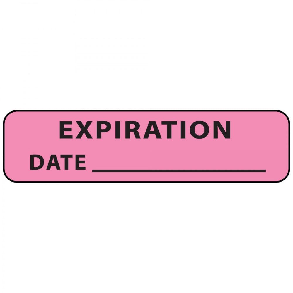 Label Paper Removable Expiration Date 1" Core 1 1/4" X 5/16" Fl. Pink 760 Per Roll