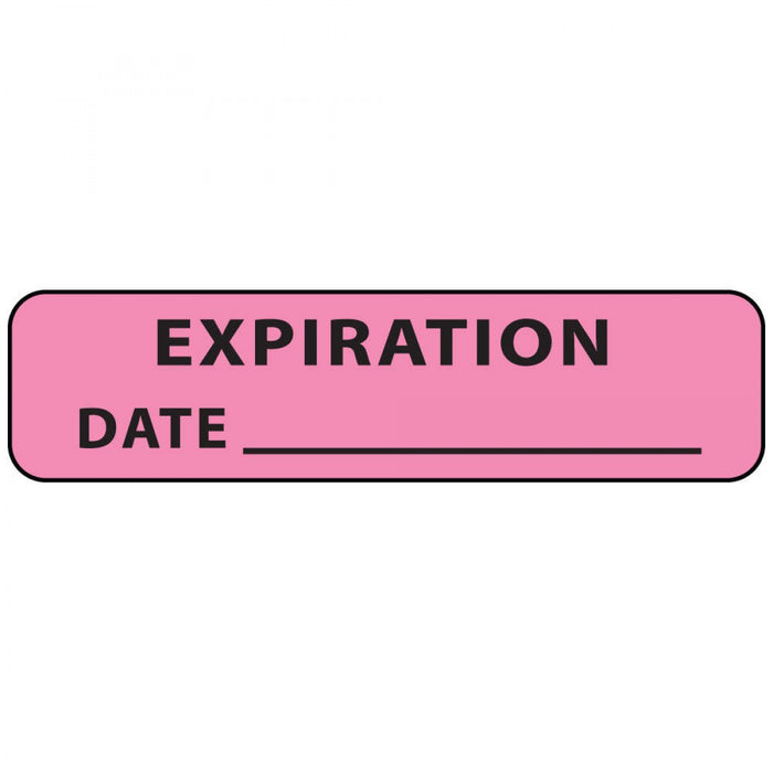 Label Paper Removable Expiration Date 1" Core 1 1/4" X 5/16" Fl. Pink 760 Per Roll