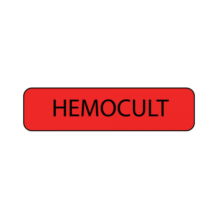 Label Paper Permanent Hemocult 1" Core 1 1/4" X 5/16" Fl. Red 760 Per Roll