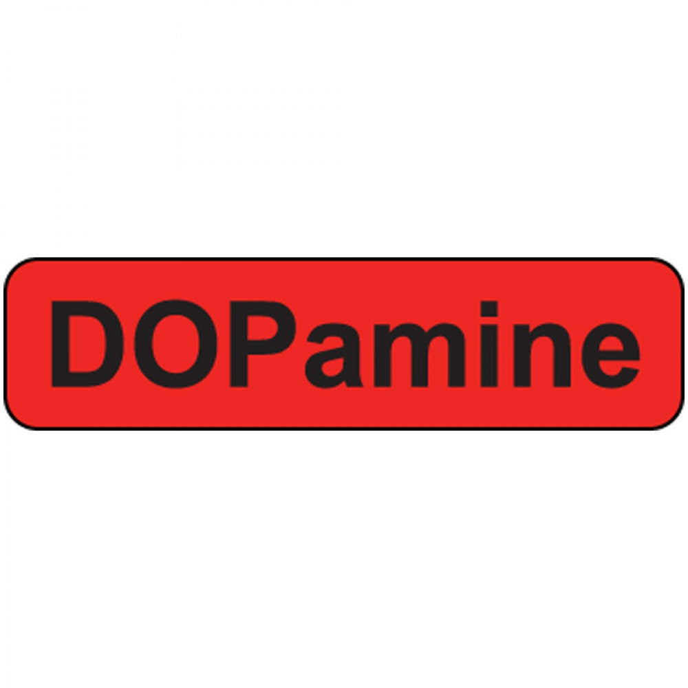 Label Paper Permanent Dopamine 1" Core 1 1/4" X 5/16" Fl. Red 760 Per Roll