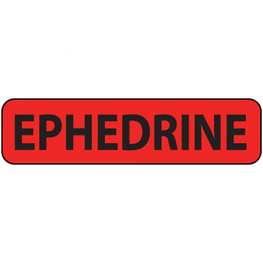 Label Paper Permanent Ephedrine 1" Core 1 1/4" X 5/16" Fl. Red 760 Per Roll