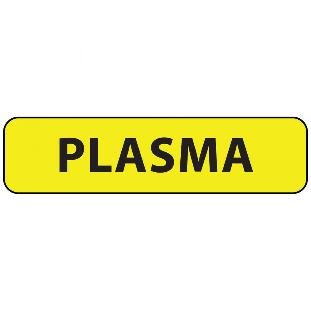 Label Paper Permanent Plasma 1" Core 1 1/4" X 5/16" Yellow 760 Per Roll