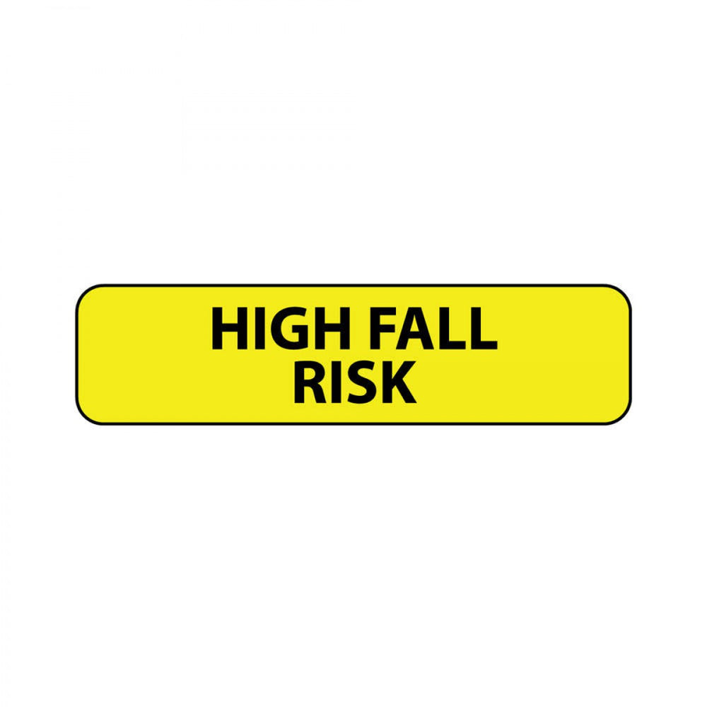 Label Paper Permanent High Fall Risk 1" Core 1 1/4" X 5/16" Yellow 760 Per Roll