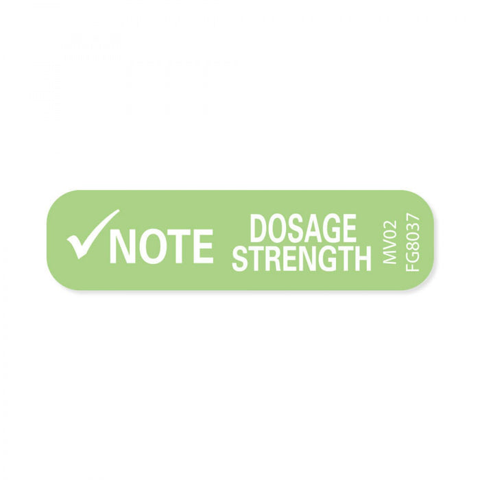 Label Paper Removable Note Dosage Strength 1" Core 1 7/16" X 3/8" Fl. Green 666 Per Roll