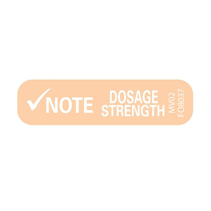 Label Paper Removable Note Dosage Strength 1" Core 1 7/16" X 3/8" Fl. Orange 666 Per Roll