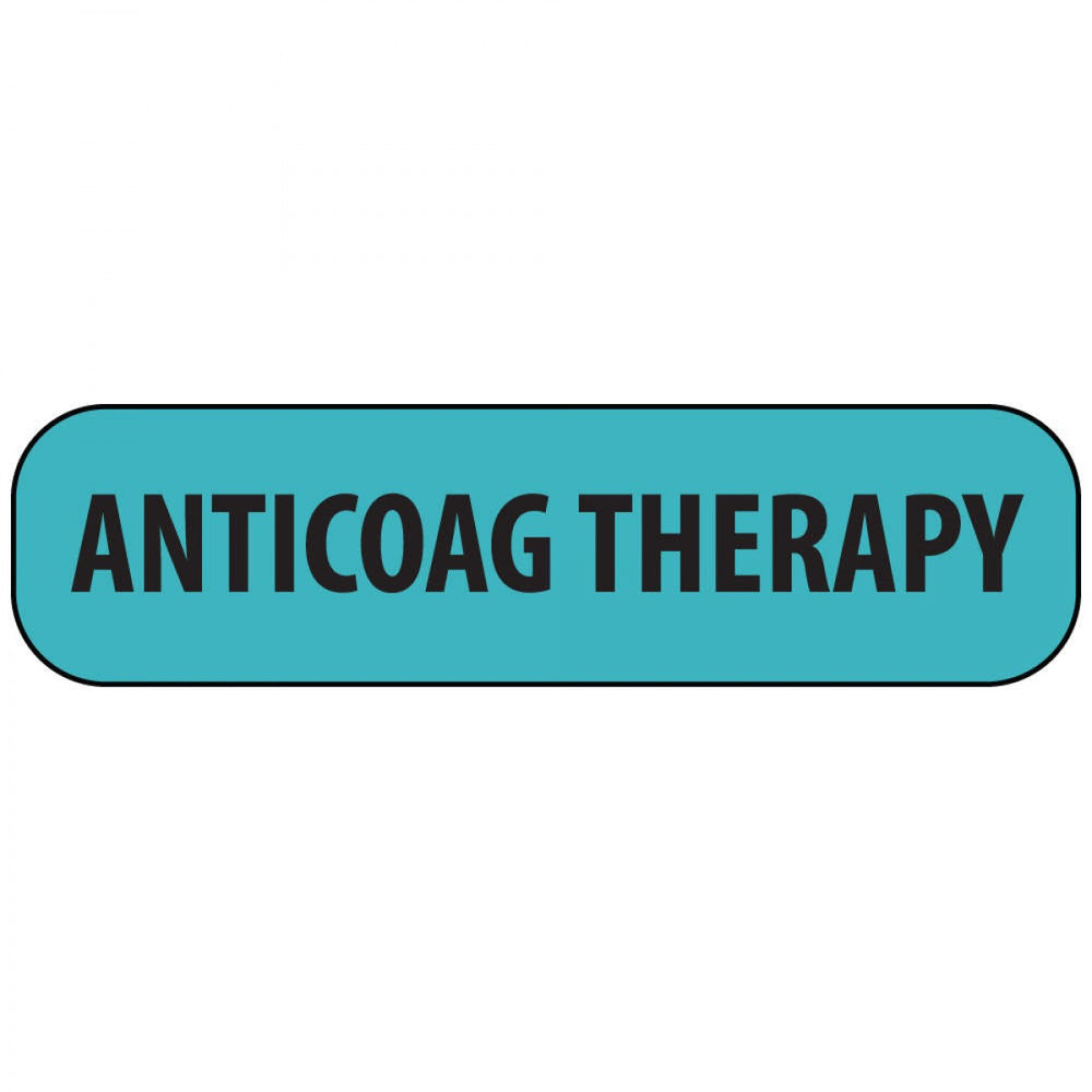 Label Paper Removable Anticoag Therapy 1" Core 1 7/16" X 3/8" Blue 666 Per Roll