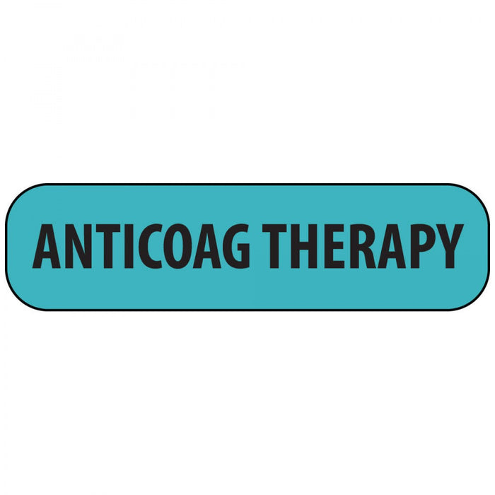 Label Paper Removable Anticoag Therapy 1" Core 1 7/16" X 3/8" Blue 666 Per Roll