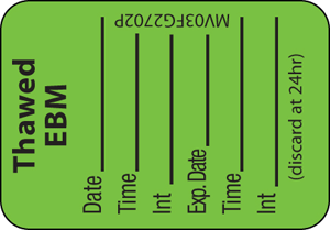 Label Paper Permanent Thawed Ebm Dateã¢Â‚¬Â¦ 1" Core 1 7/16" X 1 Fl. Green 666 Per Roll