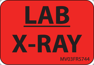 Label Paper Permanent Lab X-Ray 1" Core 1 7/16" X 1 Fl. Red 666 Per Roll