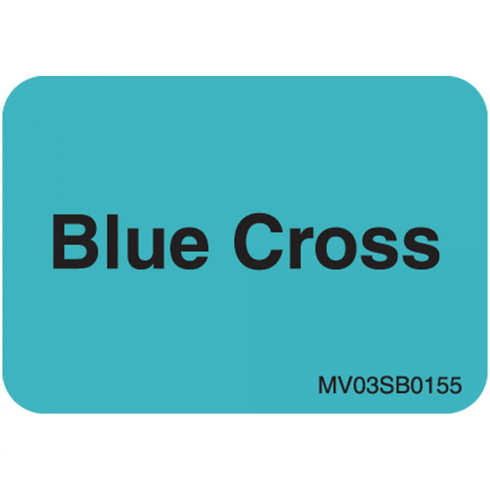 Label Paper Removable Blue Cross 1" Core 1 7/16" X 1 Blue 666 Per Roll