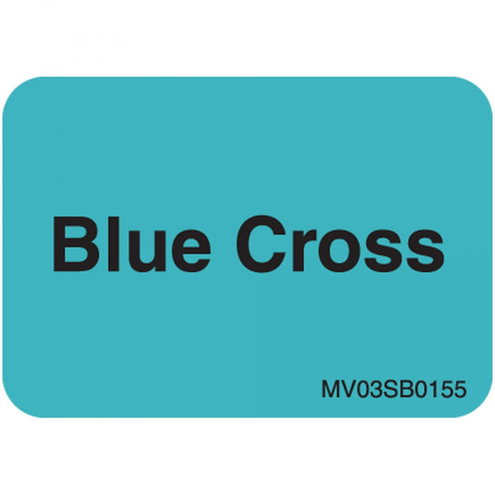 Label Paper Removable Blue Cross 1" Core 1 7/16" X 1 Blue 666 Per Roll