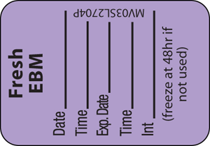 Label Paper Permanent Fresh Ebm Date 1" Core 1 7/16" X 1 Lavender 666 Per Roll