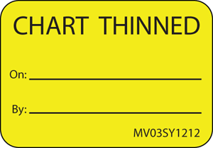 Label Paper Permanent Chart Thinned 1" Core 1 7/16" X 1 Yellow 666 Per Roll