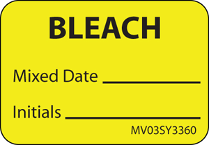 Label Paper Permanent Bleach Mixed Date 1" Core 1 7/16" X 1 Yellow 666 Per Roll