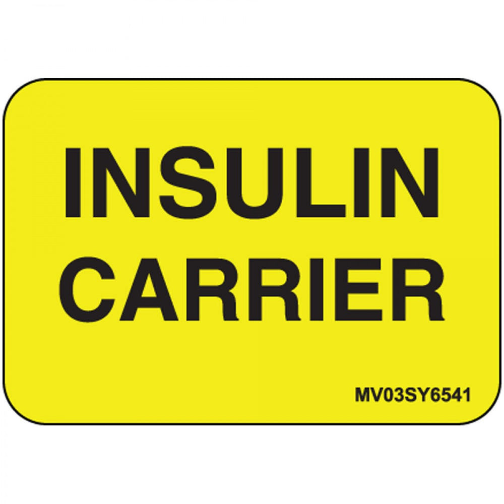 Label Paper Permanent Insulin Carrier 1" Core 1 7/16" X 1 Yellow 666 Per Roll