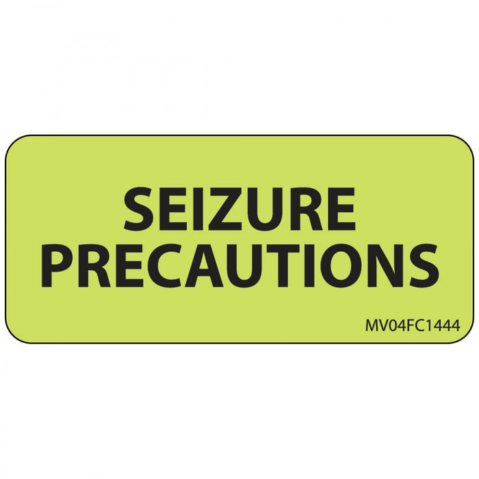 Label Paper Removable Seizure Precautions 1" Core 2 1/4" X 1 Fl. Chartreuse 420 Per Roll