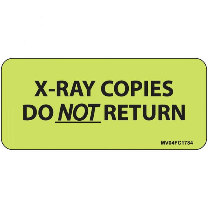 Label Paper Removable X-Ray Copies Do 1" Core 2 1/4" X 1 Fl. Chartreuse 420 Per Roll